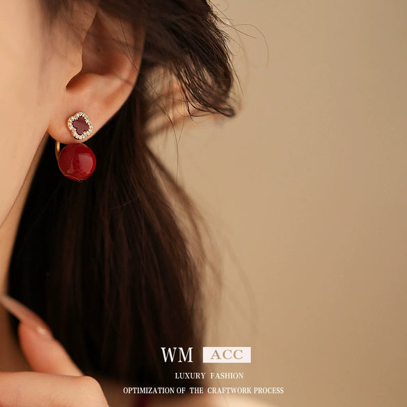 Wholesale Copper Electroplated Flower Ball Animal Zodiac Earrings For Women Fashionable Retro Sophisticated Style