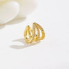 Wholesale Copper Electroplated Geometric Butterfly Women's Ear Clip Microinlaid Zircon
