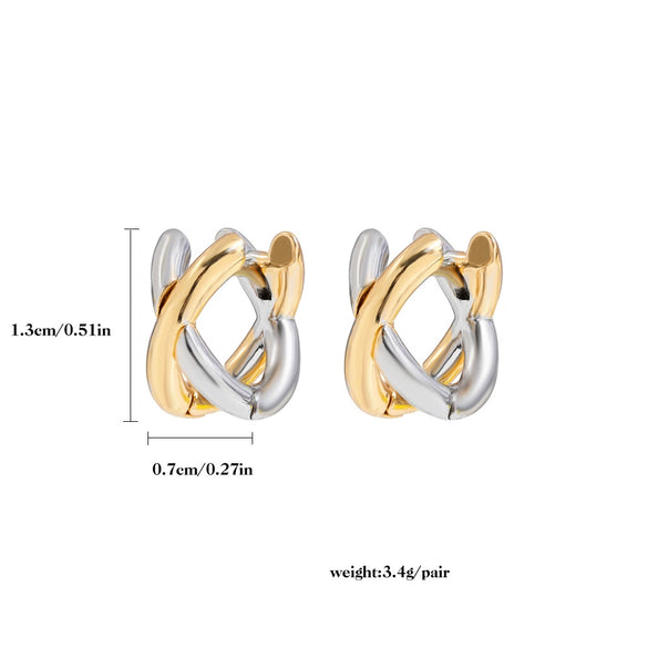 Wholesale Copper Electroplated Geometric Hoop And Cross Earrings For Women