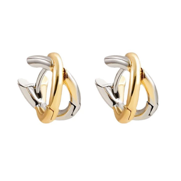 Wholesale Copper Electroplated Geometric Hoop And Cross Earrings For Women