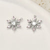 Wholesale Copper Electroplated Gold Christmas Geometric Snowflake Zirconium Pendant Jewelry Accessories