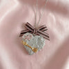 Wholesale Copper Electroplated Heart Shape Bow Tie Cookies Pendant Necklace For Girls
