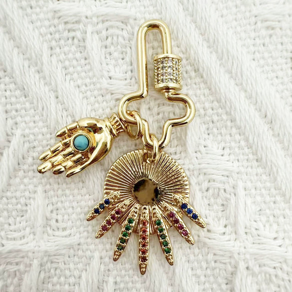 Wholesale Copper Electroplated Inlaid Zircon Pendant Accessories For Women Necklace Bracelet