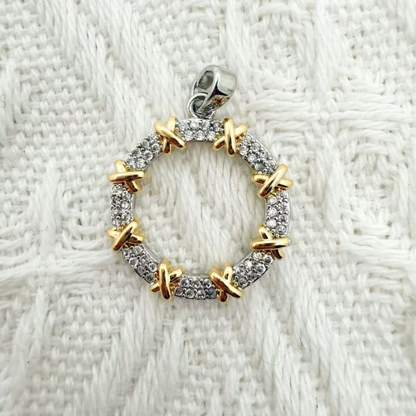 Wholesale Copper Electroplated Inlaid Zircon Pendant Accessories For Women Necklace Bracelet