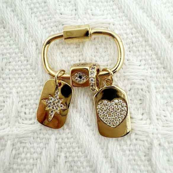 Wholesale Copper Electroplated Inlaid Zircon Pendant Accessories For Women Necklace Bracelet
