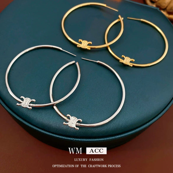 Wholesale Copper Electroplated Letter Earrings For Women Sophisticated Geometric Style