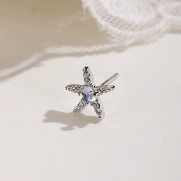 Wholesale Copper Electroplated Star Pattern Starfish Shell Ear Stud For Women