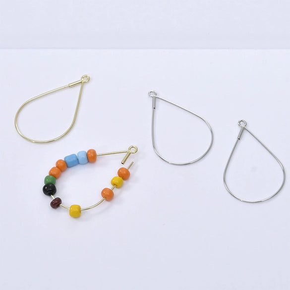 Wholesale Copper Electroplated Water Drop Beaded Pendant Handmade Earrings Accessories