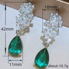 Wholesale Copper Elegant Dropshaped Zircon Inlaid Women's Earrings