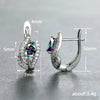 Wholesale Copper Elegant Geometric Inlaid Zircon Dropshaped Leaf Seaweed Flower Earrings For Women