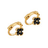 Wholesale Copper Emerald Four Leaf Clover Geometric Natural Style Diamond Inlaid Earrings For Girls