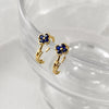 Wholesale Copper Emerald Four Leaf Clover Geometric Natural Style Diamond Inlaid Earrings For Girls