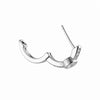 Wholesale Copper Fashion Minimalist Inlaid Zircon Earring Accessories With Drilling Position Empty Holder And Straight Needle Ear Buckle
