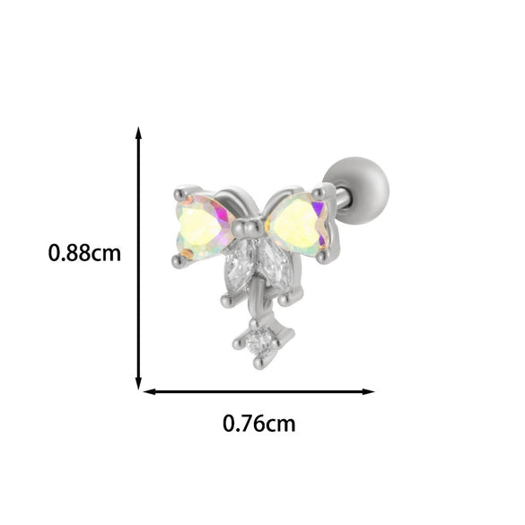 Wholesale Copper Flower Bow Heart Cartilage Puncture Ear Bone Nail For Women Fashion Style