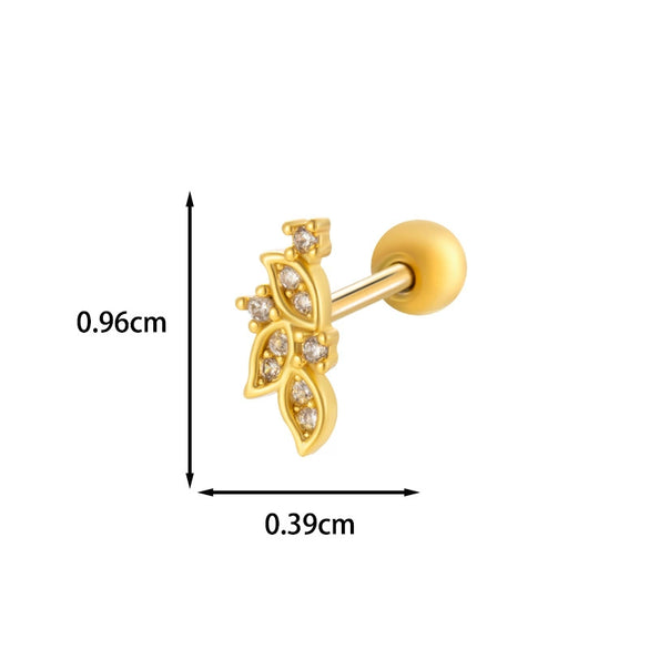 Wholesale Copper Flower Bow Heart Cartilage Puncture Ear Bone Nail For Women Fashion Style