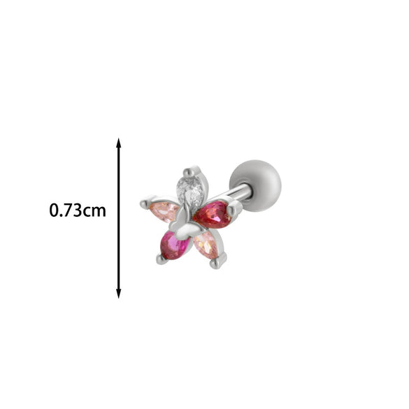 Wholesale Copper Flower Bow Heart Cartilage Puncture Ear Bone Nail For Women Fashion Style