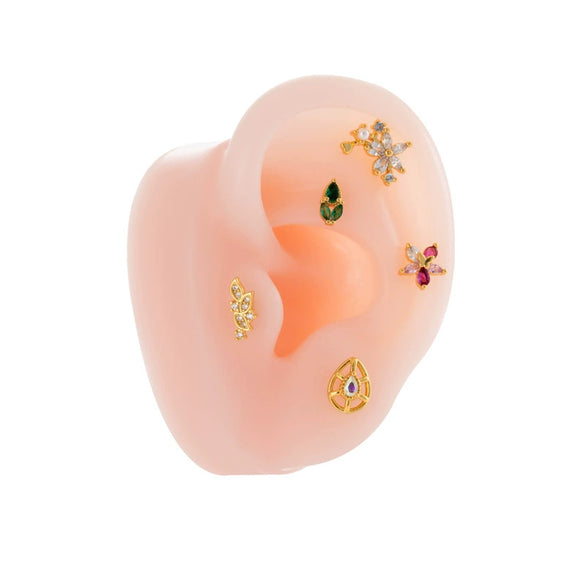Wholesale Copper Flower Bow Heart Cartilage Puncture Ear Bone Nail For Women Fashion Style