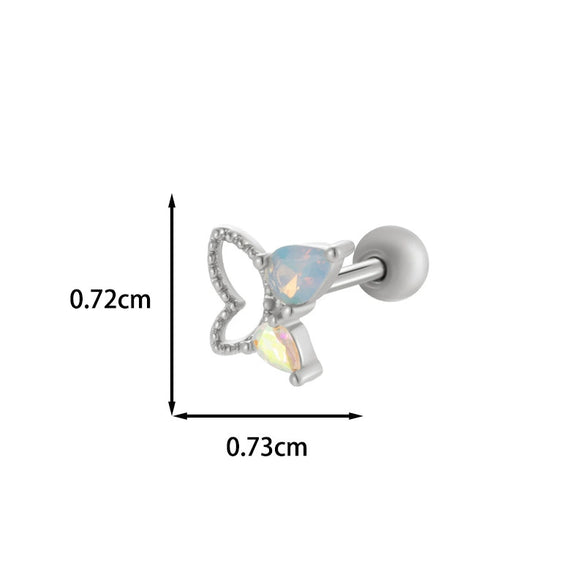 Wholesale Copper Flower Bow Heart Cartilage Puncture Ear Bone Nail For Women Fashion Style