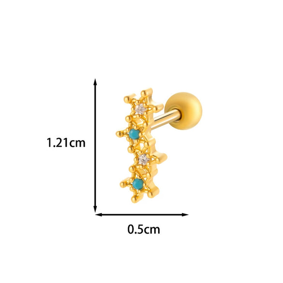 Wholesale Copper Flower Bow Heart Cartilage Puncture Ear Bone Nail For Women Fashion Style