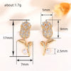 Wholesale Copper Flower Earrings Natural Style Inlaid Zircon