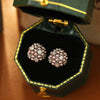 Wholesale Copper Flower Geometric Design Electroplated Earrings