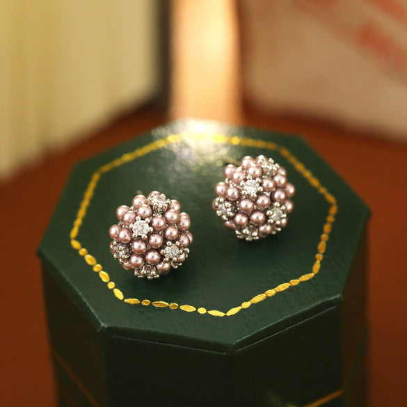 Wholesale Copper Flower Geometric Design Electroplated Earrings