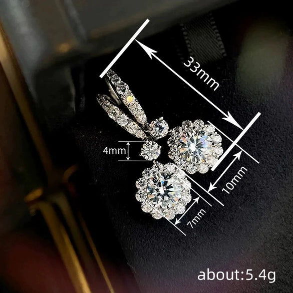 Wholesale Copper Flower Geometric Earrings For Women French Retro Style Exquisite And Fresh