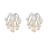 Wholesale Copper Flower Geometric Style Electroplating Tassel Earrings For Women