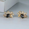 Wholesale Copper Flower Inlaid Zircon Earrings For Women