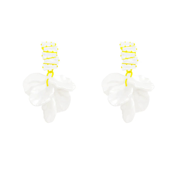 Wholesale Copper Flower Inlaid Zircon Women's Earrings