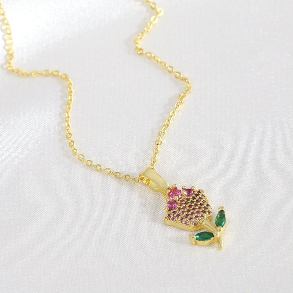 Wholesale Copper Flower O Chain Necklace With Electroplating For Women