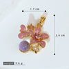 Wholesale Copper Flower Petal Oil Drop Pendant Necklace Retro Design Microinlaid Electroplated For Women