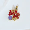 Wholesale Copper Flower Petal Oil Drop Pendant Necklace Retro Design Microinlaid Electroplated For Women