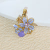 Wholesale Copper Flower Petal Oil Drop Pendant Necklace Retro Design Microinlaid Electroplated For Women