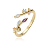 Wholesale Copper Flower Ring With Zirconia For Women