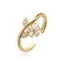 Wholesale Copper Flower Ring With Zirconia For Women