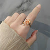 Wholesale Copper Flower Rotating Ring Electroplated Anxiety Decompression Ring For Women