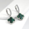 Wholesale Copper Fourleaf Clover Geometric Style Electroplated Earrings