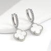 Wholesale Copper Fourleaf Clover Geometric Style Electroplated Earrings