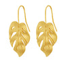 Wholesale Copper Frosted Leaf Earrings Electroplated For Women Fashion Personality Simple Style