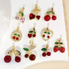 Wholesale Copper Fruit Pattern Pendant Collarbone Necklace With Oil Dropping Design And Electroplating Processing