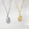 Wholesale Copper Fruit Shaped Diamond Nut Pine Cone Clavicle Necklace Electroplated For Women