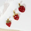 Wholesale Copper Fruit Shaped Dripping Oil Handmade Strawberry Necklace Pendant