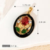 Wholesale Copper Geometric And Flower Patterned Dripping Oil Style Oval Hollow Garden Earrings Pendant