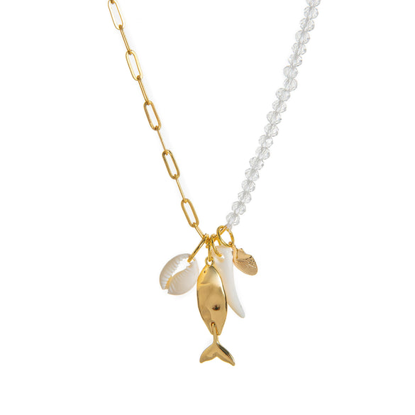 Wholesale Copper Geometric Animal Style Electroplated Bead Necklace For Women