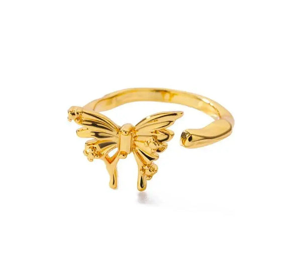Wholesale Copper Geometric Bow Ring For Men And Women Electroplated Minimalist Style