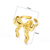 Wholesale Copper Geometric Bow Ring For Men And Women Electroplated Minimalist Style