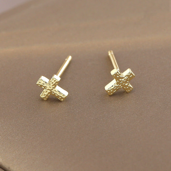 Wholesale Copper Geometric Cross Earrings For Men And Women With Electroplating