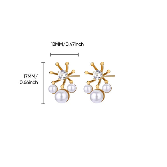 Wholesale Copper Geometric Cross Earrings Set With Diamonds Light Luxury Style For Women