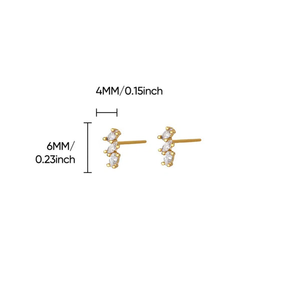 Wholesale Copper Geometric Cross Earrings Set With Diamonds Light Luxury Style For Women